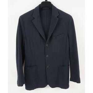 Alan Bilzerian x Barena Men's US 40R Navy Blue Pique Cotton Unstructured Jacket
